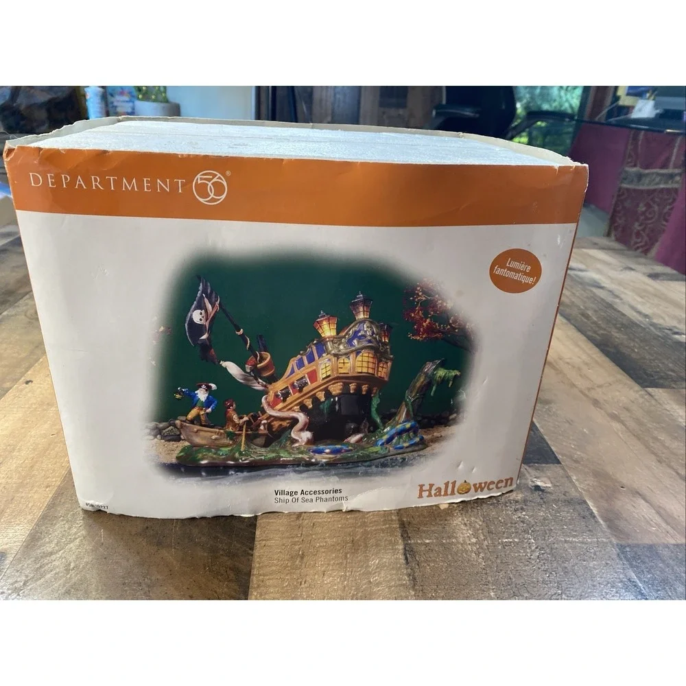 Dept 56 Pirate Ship of Sea Phantoms Halloween Village-Spooky Lights Vintage